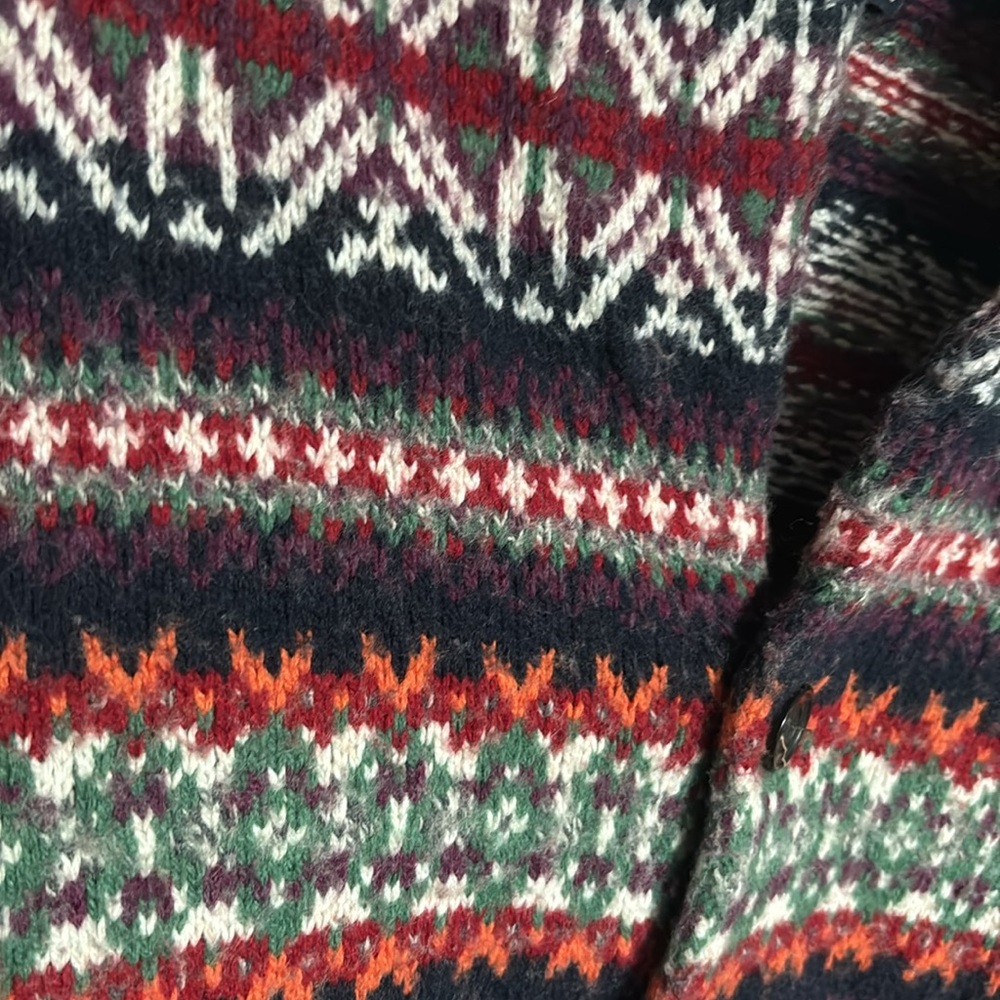 Vintage Abercrombie & Fitch Fair isle  wool cardigan - Picture 6 of 11